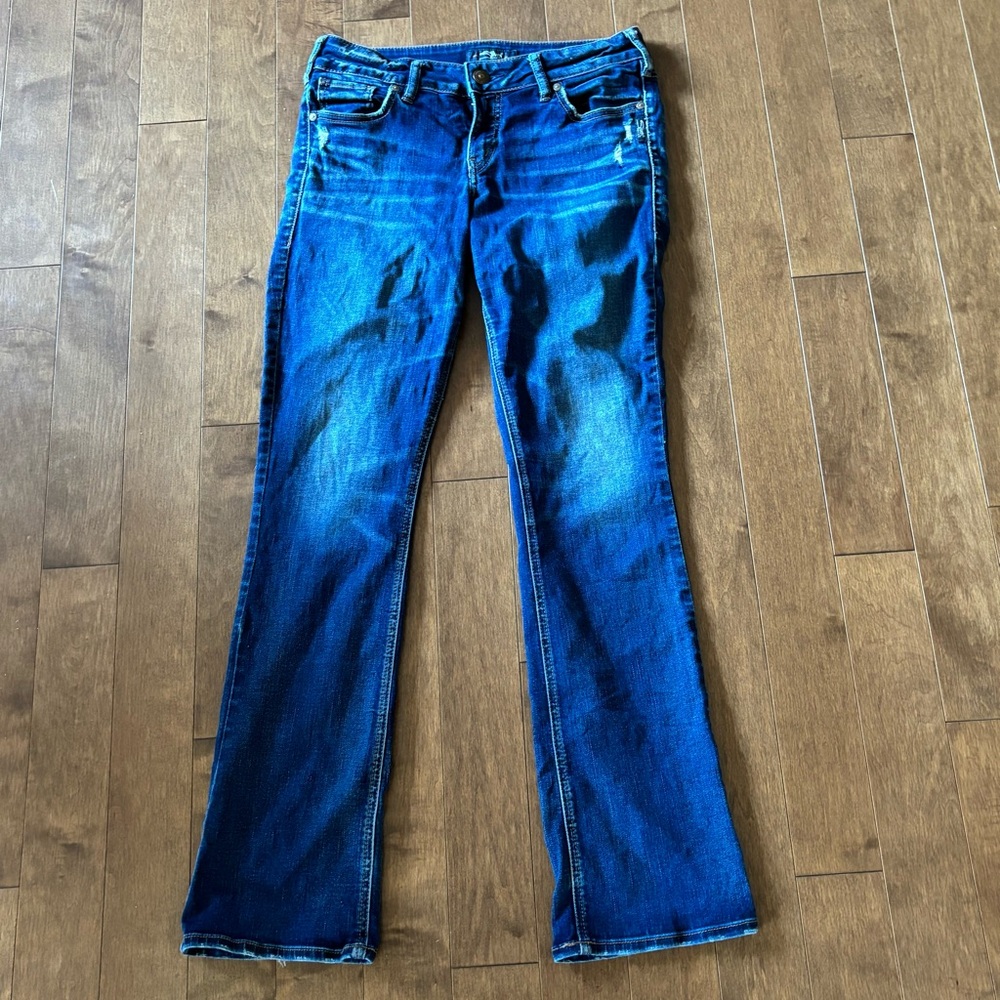 👛(ANY 2/$30) SILVER JEANS Elyse Slim Bootcut Distressed/Ripped 29 x 33 - Picture 2 of 8